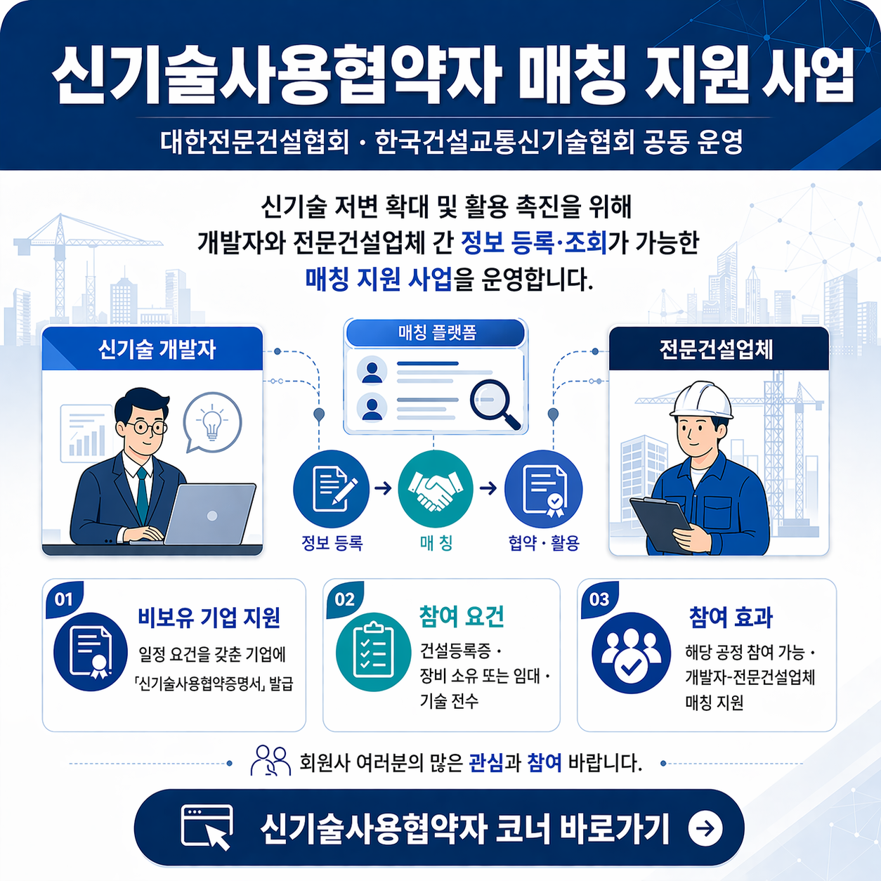 「신기술사용협약지 매칭 지원사업 안내」